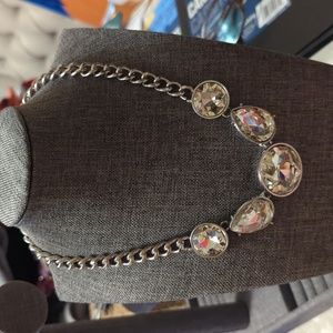 Silver Tone Crystal Necklace